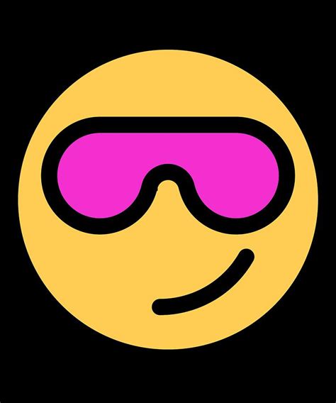 Smiley Face Cool Sunglasses Happy Face Cute Pink Glasses Digital Art By
