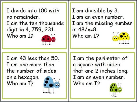 Math Riddle Cards For Spiraled Review Classroom Freebies