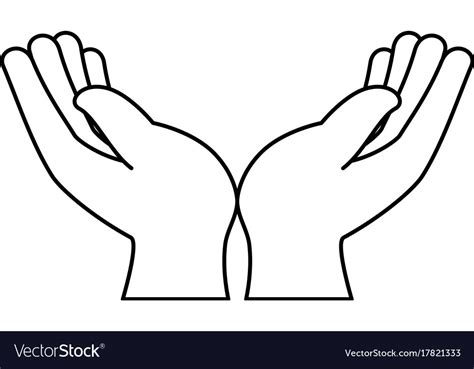 Hands Human Protection Icon Royalty Free Vector Image