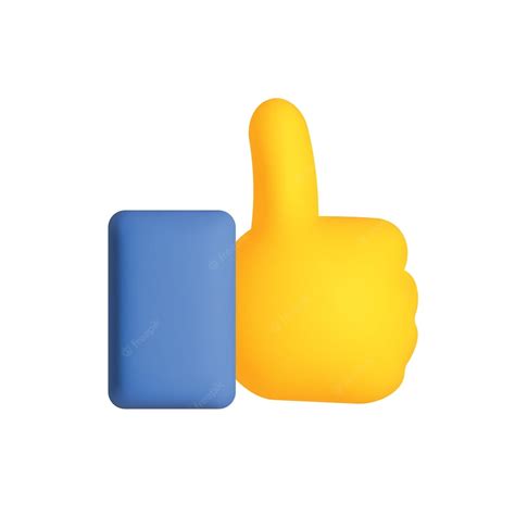 Premium Vector 3d Thumb Up Cartoon Yellow Hand Icon Design