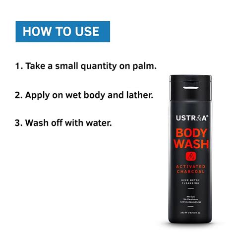 Buy Ustraa Body Wash Activated Charcoal Deep Detox Cleansing 250ml
