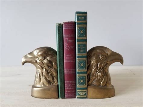 Vintage Eagle Brass Bookends Heavy Brass American Eagle Bookends