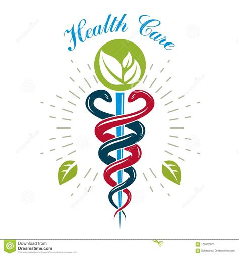 Caduceus Symbol Healthcare Conceptual Vector Logo Homeopathy C Stock