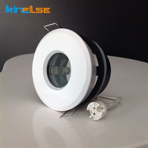 A recessed shower light that features a durable metal housing. White Spot light Shower Recessed Light Kit Downlight Frame ...