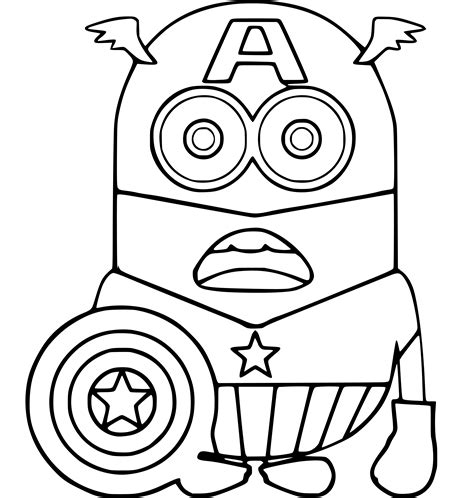 Printable Minions As Superheroes Coloring Sheets Easy For Kids Blank
