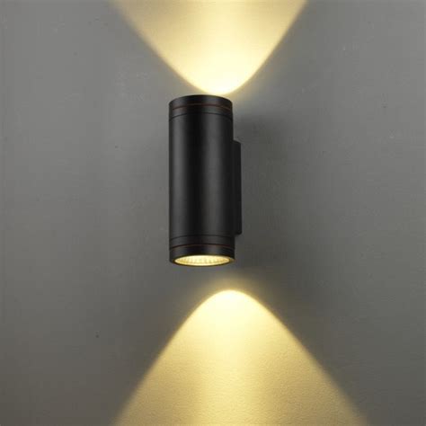 Black 24 Watt Up And Down Outside Led Wall Light Outdoor Etsy