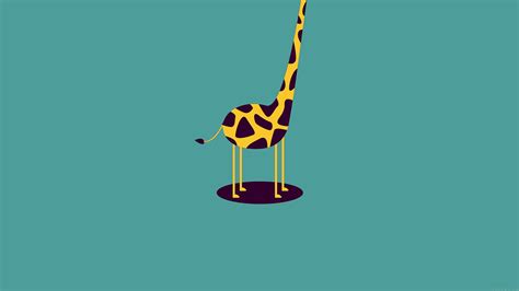Ag52 Giraffe Cute Blue Minimal Simple Wallpaper