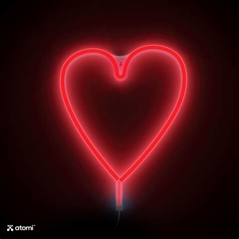 Red Heart Neon Light Atomi