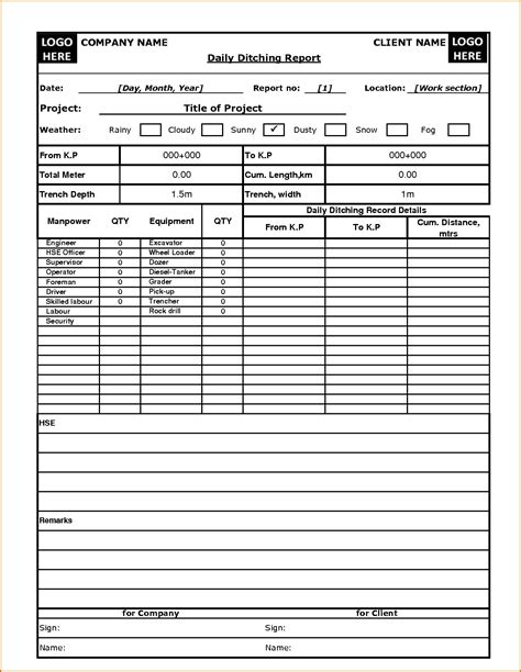 032 Daily Progress Report Format For Building Construction