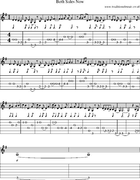 Guitar Tab And Sheet Music For Both Sides Now