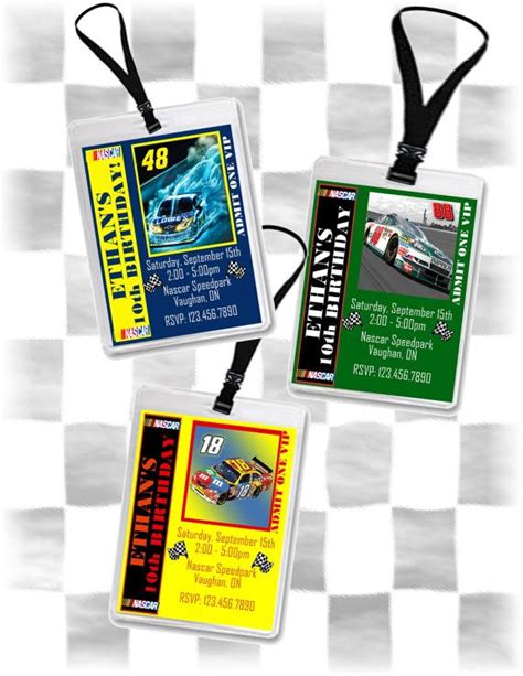 Only sprint brings you free unlimited access to every nascar sprint cup series race. NASCAR Pit Pass Invitations Printable Lanyard Badge by ...
