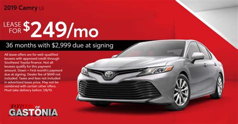 We have some excellent new toyota lease specials in colorado springs. Current Toyota Lease Deals and Offers in Gastonia | Toyota of Gastonia