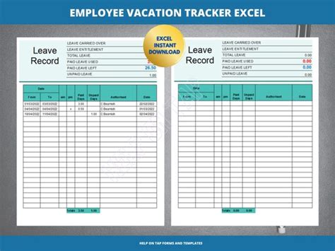 Simple Employee Leave Tracker Excel Leave Request Tracker Etsy Australia