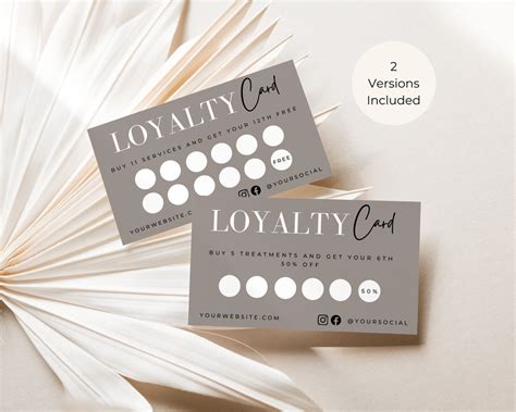 loyalty card template printable loyalty card beauty rewards etsy