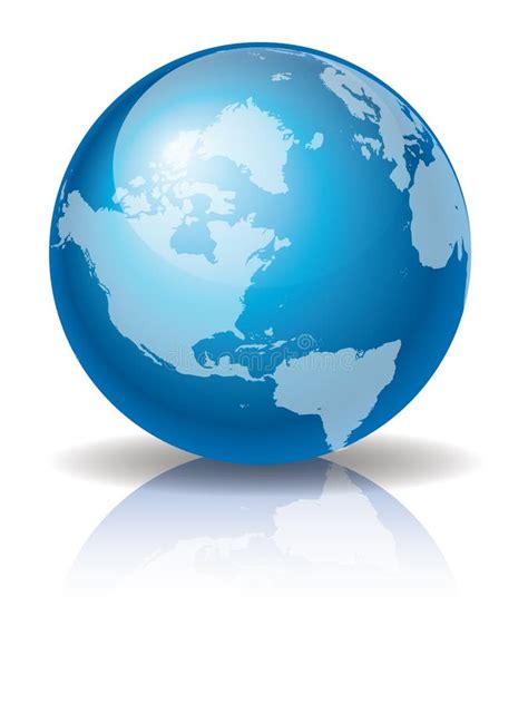 Carte Bleue Du Globe 3d Avec La Silhouette De Continents De La Terre