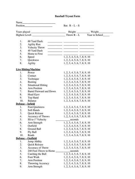 Pdf Printable Baseball Evaluation Form Printable World Holiday