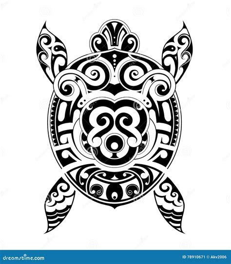 Turtle Tattoo Tribal Stylised Maori Koru Design Vector Illustration