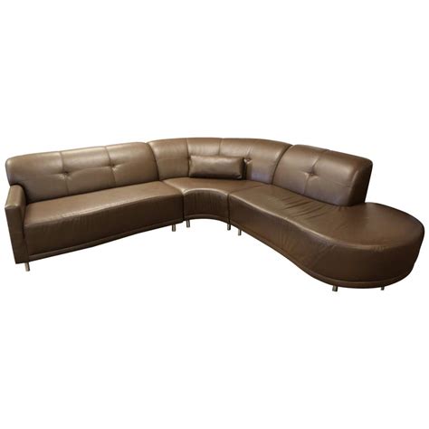 Curved Leather Sofa Sectional Odditieszone