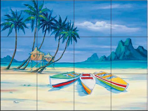 Tile Mural Archipelago 2 By Paul Brent Tropical Tile Murals By
