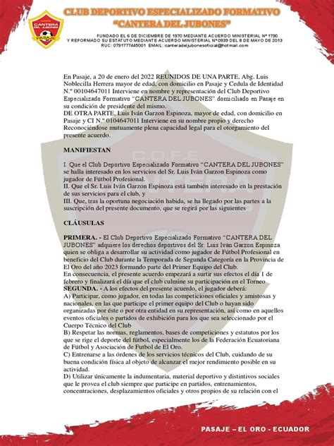 contrato de jugadores 2 pdf asociación de futbol