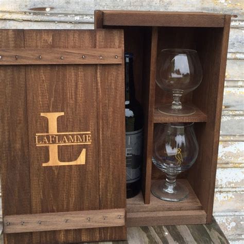 RUSH Monogram Whiskey And Wine Decanter Wooden Gift Box Etsy