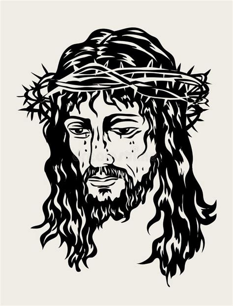Desenho De Jesus Face Sketch Projeto Do Vetor Da Arte Ilustração Do