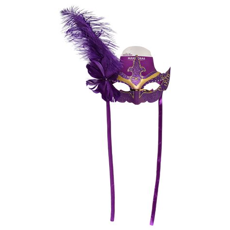 Way To Celebrate Purple And Gold Mardi Gras Mask Costume