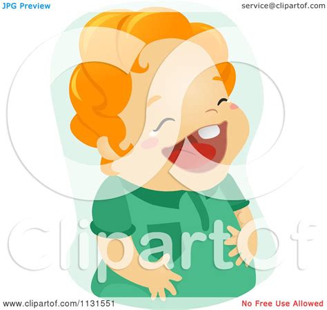 Cartoon Of A Red Haired Boy Laughing Royalty Free Vector Clipart By