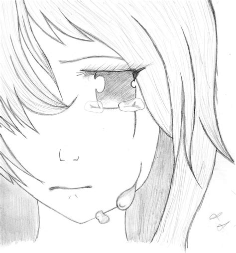 Sad Anime Girl Crying Drawing Easy