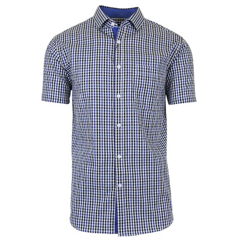 Mens Short Sleeve Casual Dress Shirts Slim Fit Button Down