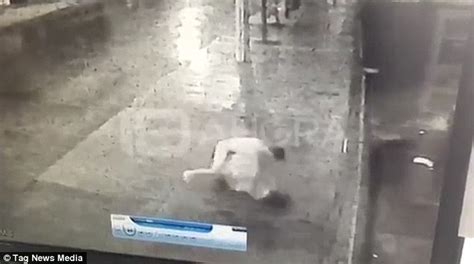 Argentina Cctv Shows Naked Man Punching A Terrified Woman Daily Mail