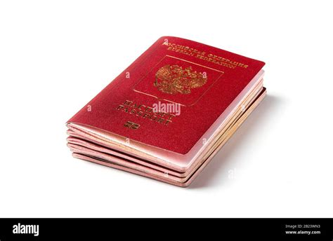 Russian Passports For Traveling Abroad Isolated On White Stock Photo