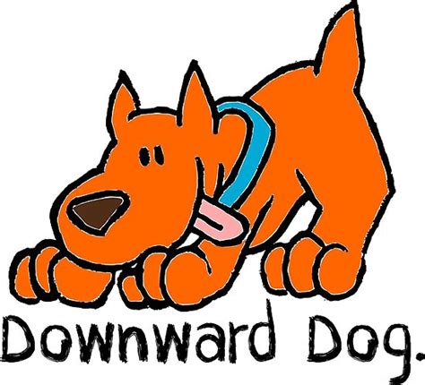 Downward Dog Yoga Funny Cartoon Posters By Mopaws Redbubble