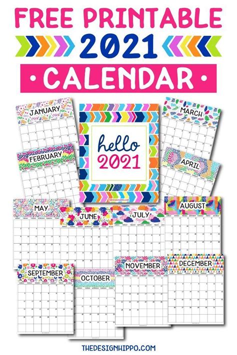 Free Printable 2021 Calendar Cute Dated Monthly Planner