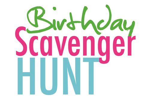 Birthday Scavenger Hunt Sign Clip Art Library