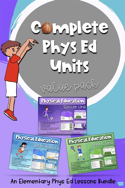 physical education lesson plans tennis basketball and soccer bundle physical education