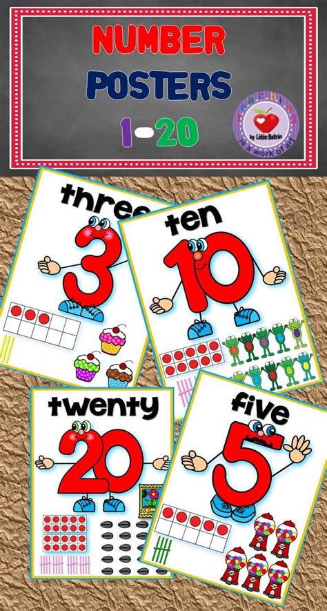 Number Posters 1 20 Number Poster Teacher Time Savers Teaching