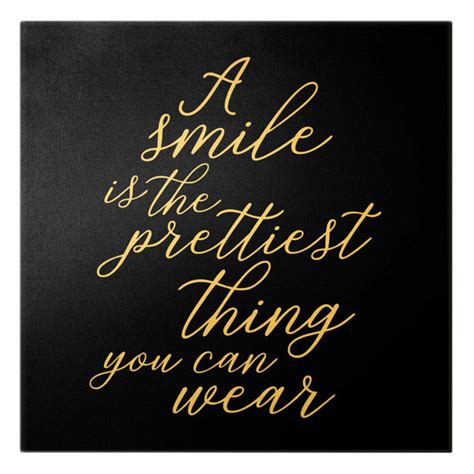 Maturi A Smile Is The Prettiest Thing Black By Wrapped Canvas