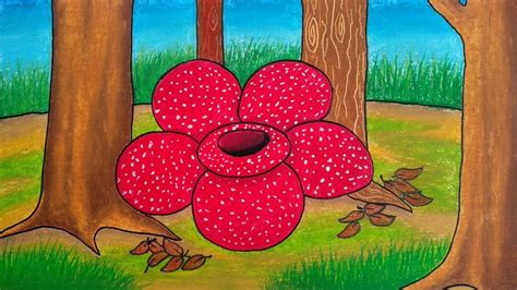 Pensil Lukisan Bunga Rafflesia Sketsa Bunga Rafflesia 9 Images