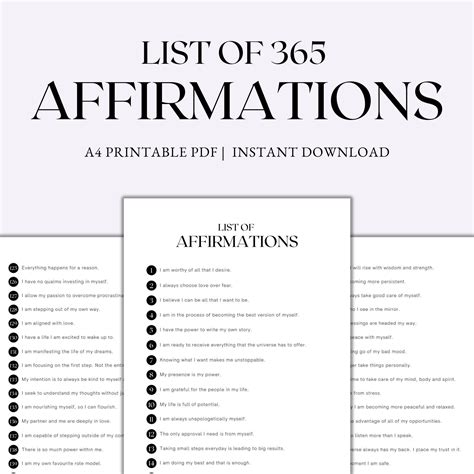 List Of Affirmations Positive Affirmations Stationery List Gratitude