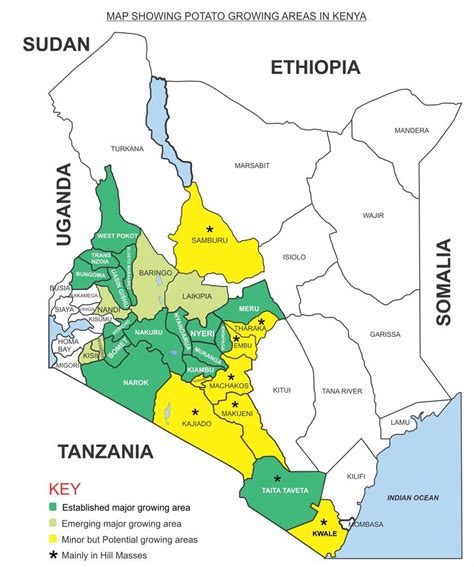The kenya constitution has introduced two levels of government, the national kenya has 47 counties to be headed by governors. Potato growing counties in Kenya (MoALF, 2016) | Download Scientific Diagram