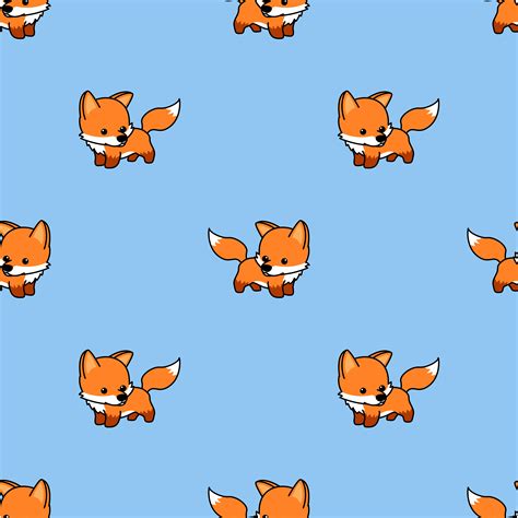 Download Cute baby fox cartoon seamless pattern - Download Free ...
