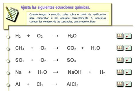 Ajuste E Interpretación De Ecuaciones Químicas Actividades