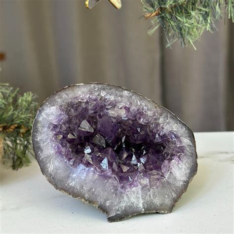 Amethyst Cave Geode With Agate Formations Deep Purple Project Etsy