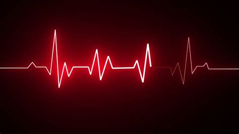 Motion Made Free Cardiogram Heartbeat Heat Pulse Glowing Red Neon