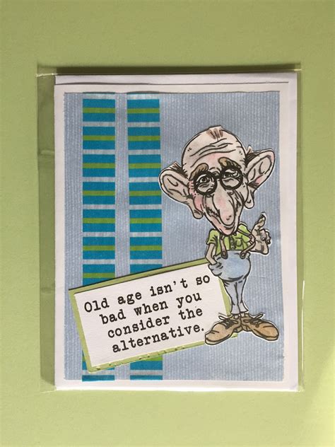 Funny Old Age Birthday Greeting Card Handmade Hand Painted Etsy
