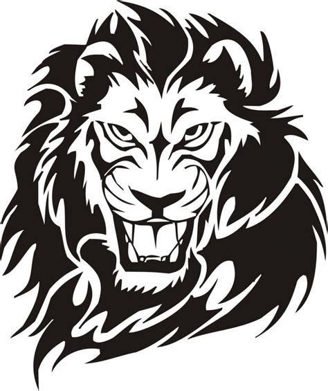 Tribal Lion Tattoo Design Vector Dxf File Free Download