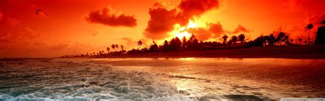 Tropical Beach Sunset Ultra Hd Desktop Background Wallpaper For 4k Uhd