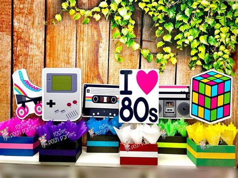 I Love The 80s Theme 80s Birthday Centerpiece 80s Party Etsy 80s Party Decorations 80s