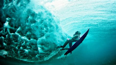 Women Water Underwater Surfing Sports Sea Waves Wallpapers Hd